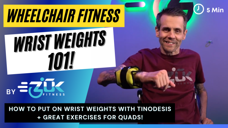 How to put on Wrist Weights w/ Tinodesis (C6 SCI quad) + 4 Simple Exercises!
